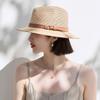 Casual Straw Woven Hat Uv Protection Breathable Beach Panama Hat Wide Brim Soft Fedora Sun Hat