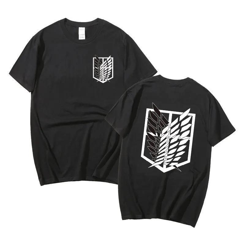 

2026 Anime Attack on Titan Parent-child Cotton T-Shirt Ackerman Mikasa Eren Jaeger Cherry Blossom Graphics Logo Clothes Men T... 5XL різнокольоровий