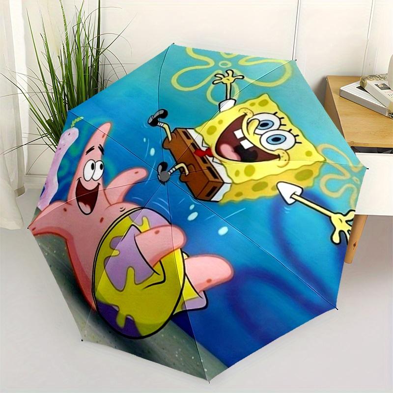 1pc Happy Patrick and SpongeBob Automatic, Cute Cartoon Pattern, Portable Outdoor Umbrella, Perfect, Holiday Gift for fans.Z052