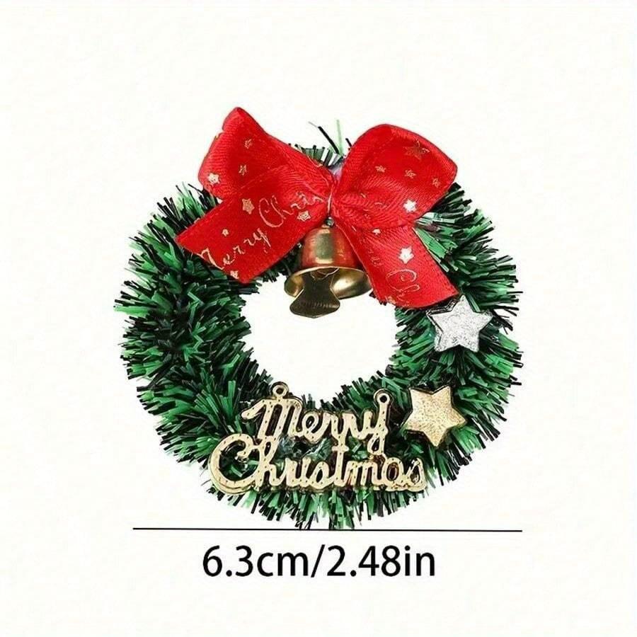 1pc Christmas Wreath With Bells & Bow, Multifunctional Holiday Decor For Christmas, Halloween, Easter, Thanksgiving