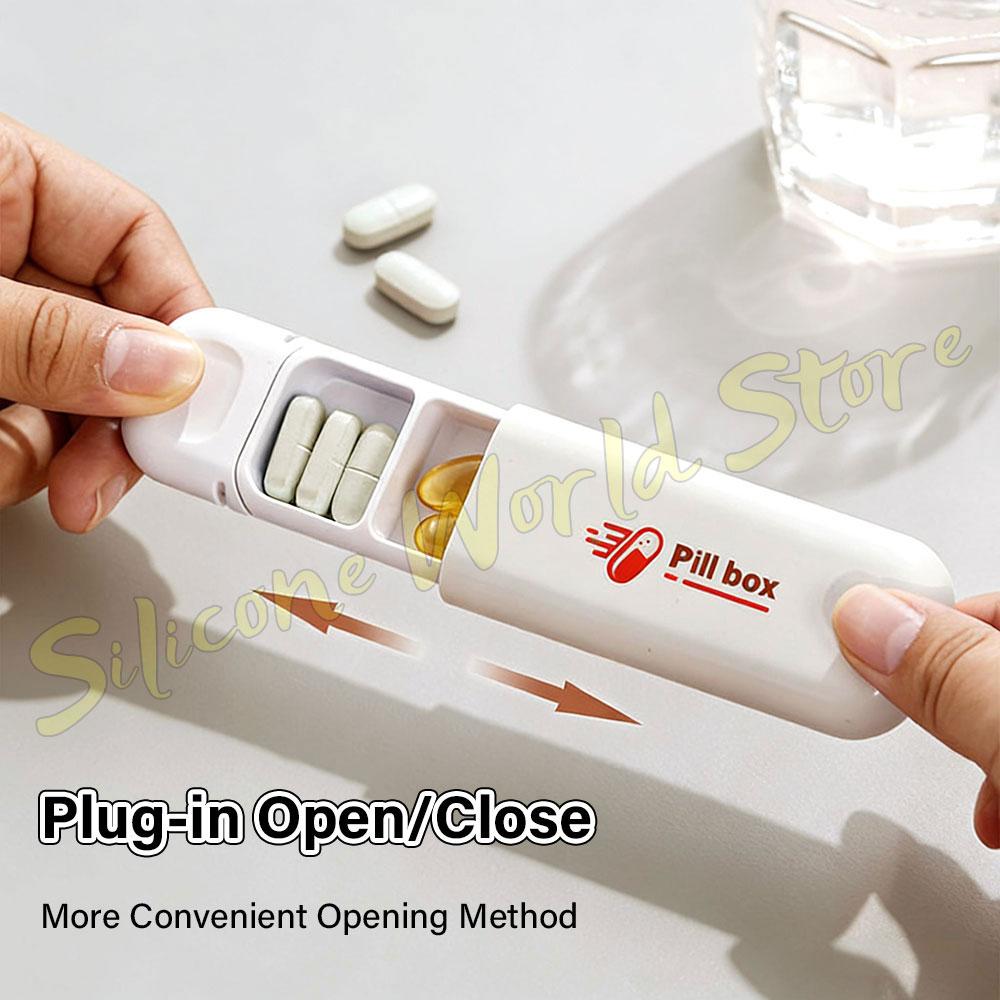 SW Mini Portable Pill Case 3 Grids Small Pills Box Travel Daily Medicine Container Vitamin Fish Oils Pill Packaging Storage Box