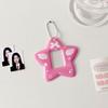 1 Inch Photo Holder Portable Photocard Holder with Keychain Star Shape Photo Card Sleeve for Students Office Workers