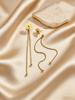 Classic Gold Plated Flower Earrings for Women Long Tassel Chain Stainless Steel Drop Earrings Fashion Popular Jewelry Gifts