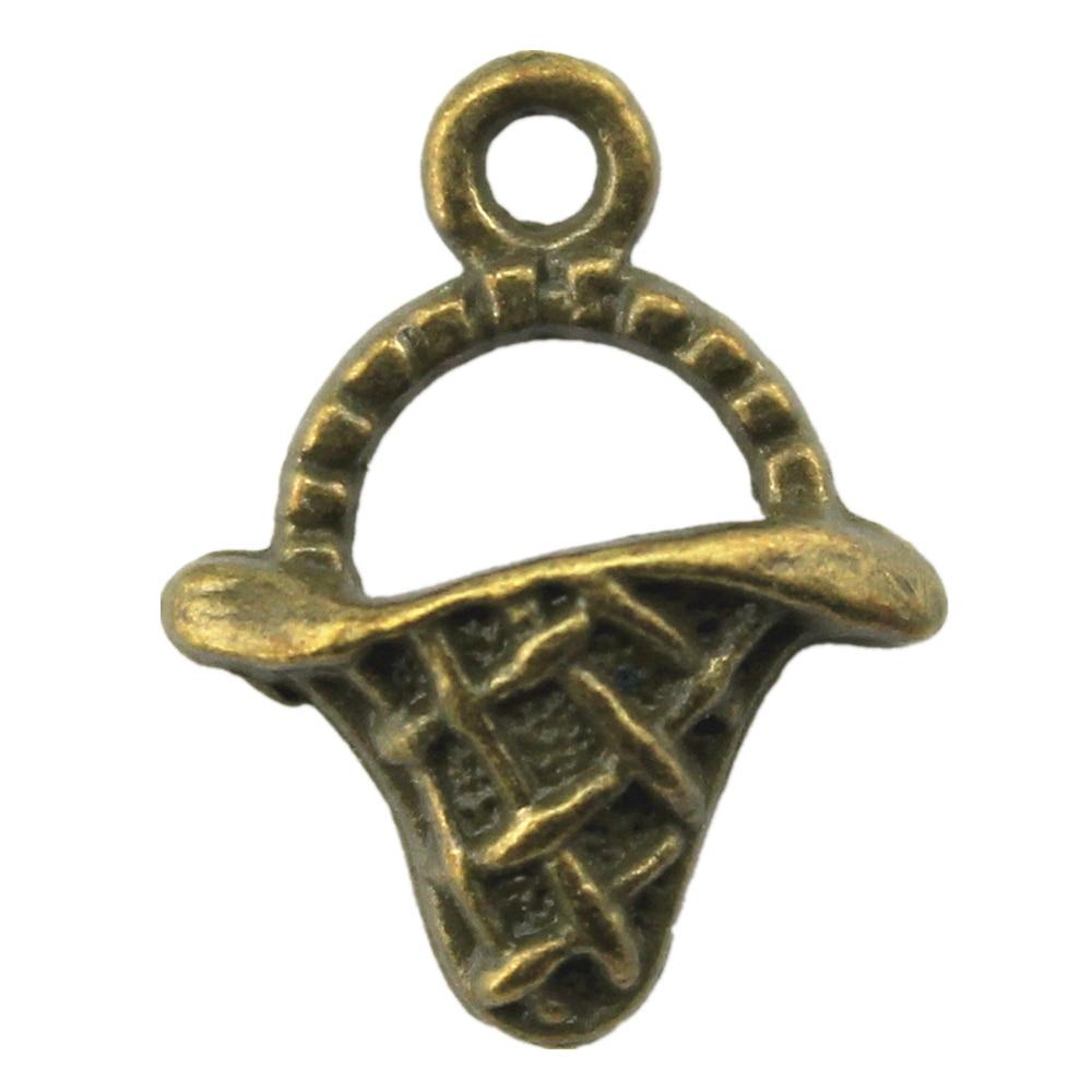 

10шт Корзина Шармы Шармы Античная бронза Цвет Цинковый сплав 15X19mm