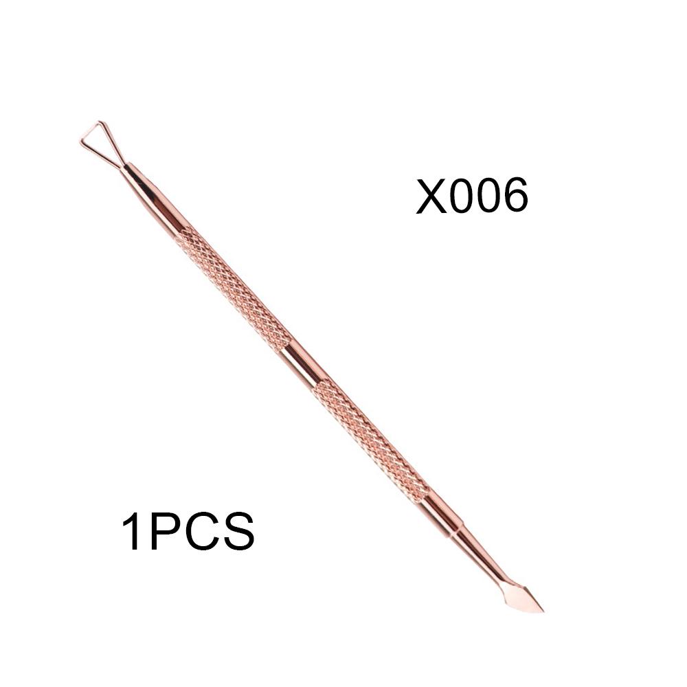 

Засіб для видалення кутикули з рожевого золота з нержавіючої сталі. Двосторонній манікюрний штовхач для кутикули. 13.9CM