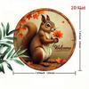 Vintage Squirrel Maple Leaves Metal Tin Sign Rustic Farmhouse Entryway Wall Decor Housewarming Gift