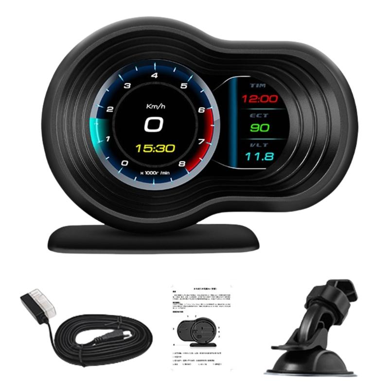

LCD Car Head Up Display Data Projection Multifunctional LCD HUD Screen Displays Quick Installation for Enhances Safety 1