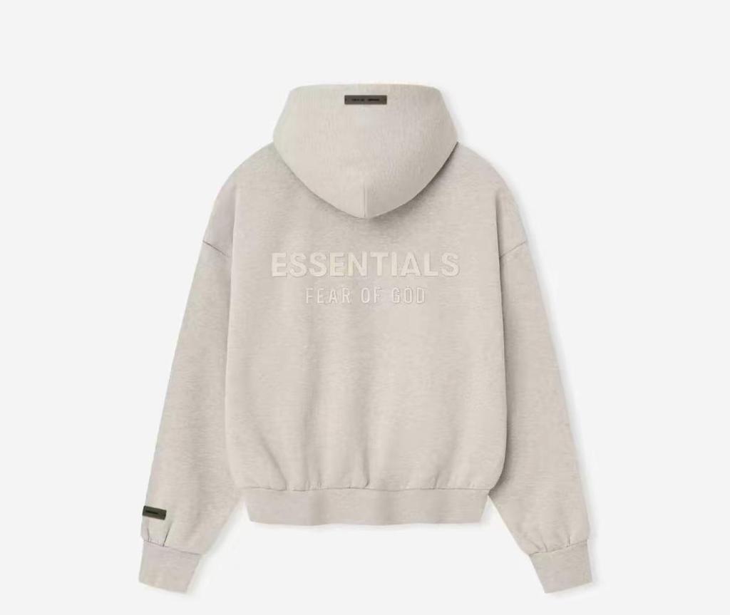 25SS Essentials Unisex Modna Bluza z Kapturem Zapinana na Zamek, Uszczelniona Metalowo, Wyściełana Fleecee na Jesień/Zimę