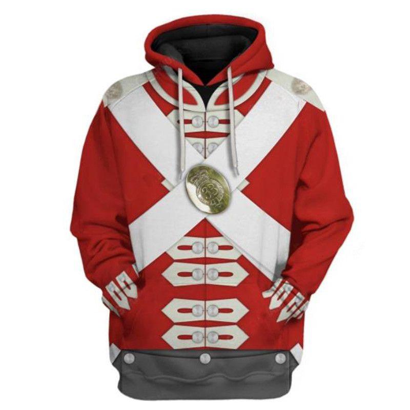 Historical Army Uniforms 3d Pattern Hoodie Cosplay Sweatershirt For Men And Women