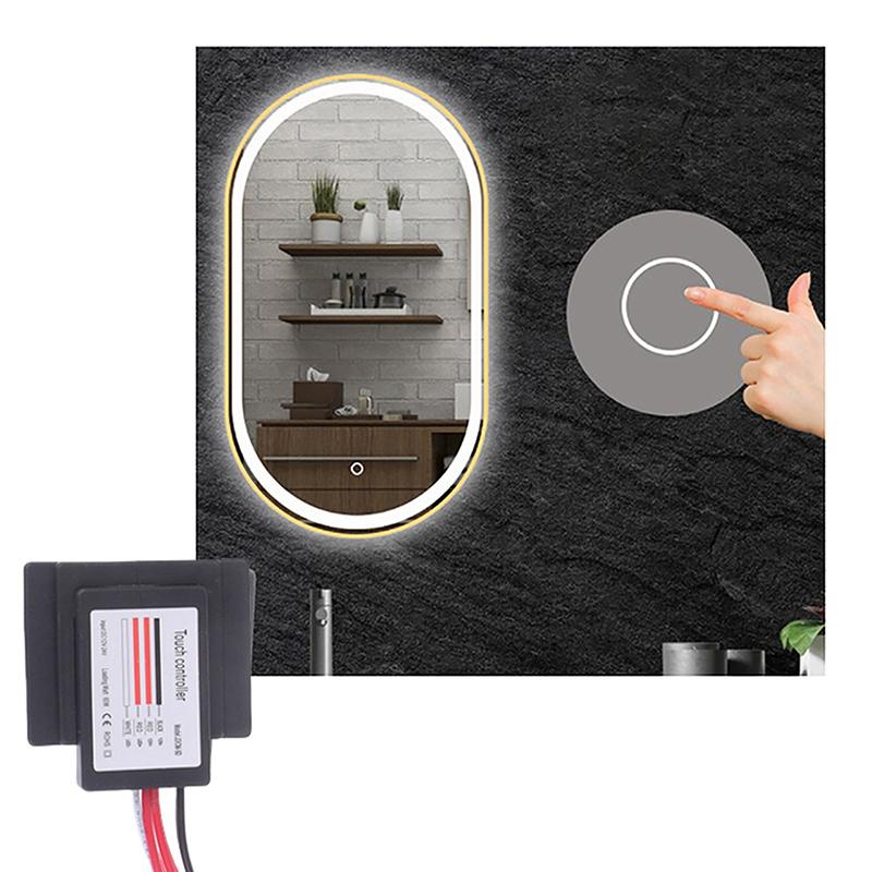 1 Stück LED Ein/Aus Dimmer Einzelner Dual CCT Farbstreifenlicht-Controller Badezimmerspiegel Lampe Eingebauter Touch-Sensor Schalter