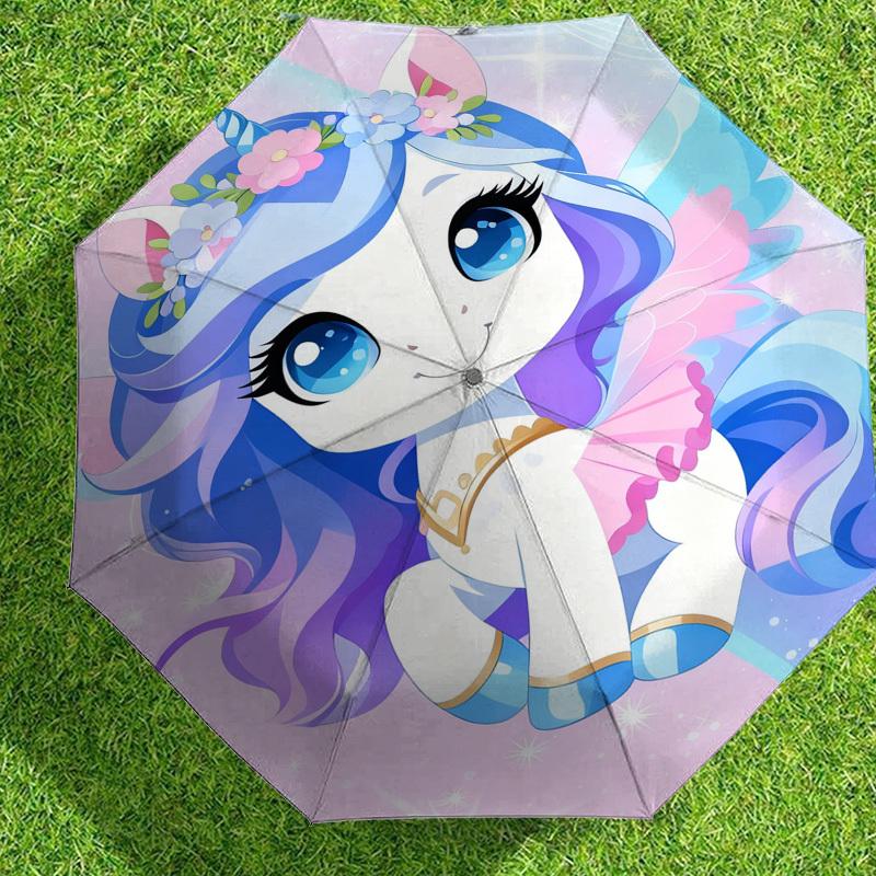 1pc Unicorn Fantasy Pattern Umbrella Design Automatic Opening and Closing Umbrella, High-quality Travel Umbrella, C1128168