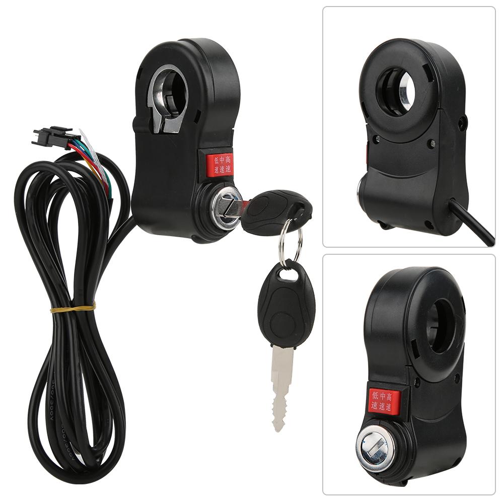 3pcs Handlebar Switch On Off Button 3 Speed Position with Lock Parts for Electric Bike