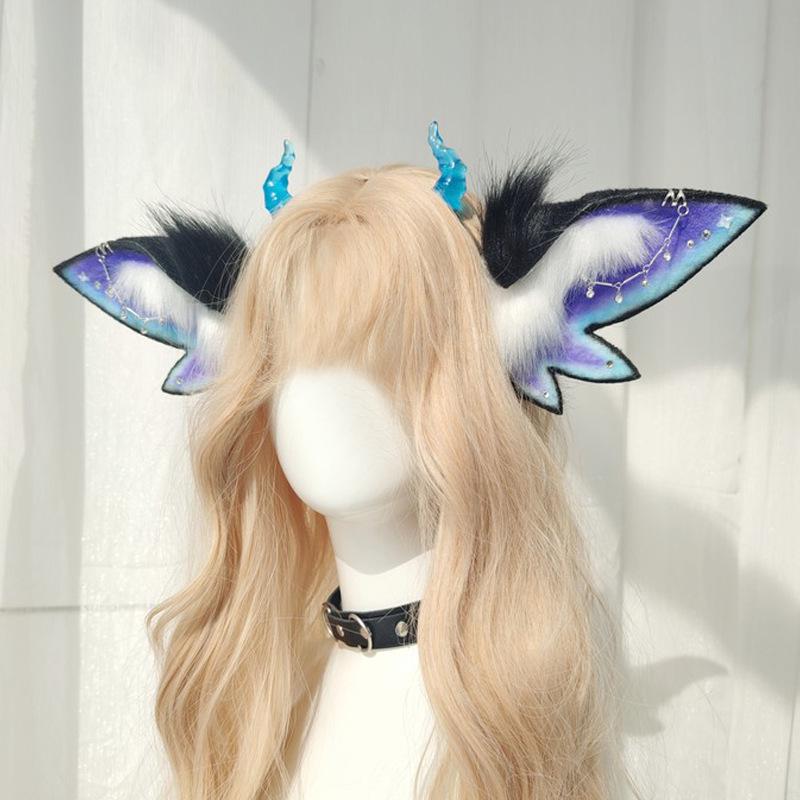 Halloween Fantasy Beast Ear Headband: Plush Demon Elf Ear Accessories