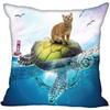 Bedroom Home Office Decor Pillowcase Square  Funny Cat Animal
