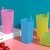 Children Infant Baby Sip Cup With Built In Straw Mug Drink Kids Water Bottle Food-grade Plastic Integrated Straw Cup