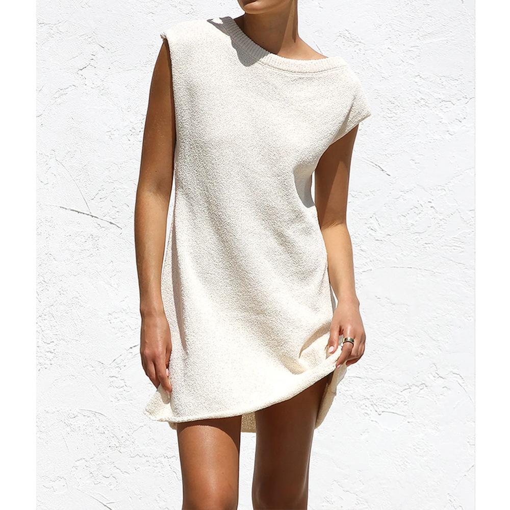 

2025 new women s clothing knitted summer knitted sweater slanted shoulder dress XL