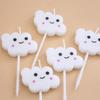 New Cute Cartoon White Cloud Birthday Candle Sucking Card 5-pack Baking Decoration Party Candle