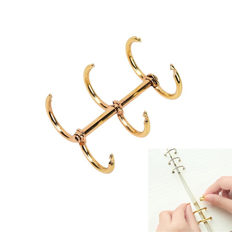 1X Metal Notebook Loose Leaf Binder Binder Ring Snap Album Split Hinged Keyring