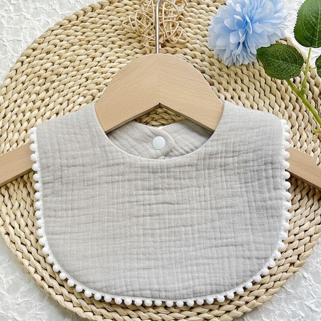 Cute Ruffle Edge Baby Bibs Kids Feeding Anti Dirty Bibs Infant Burp Cloths Newborn Fashion Pure Cotton Feeding Set Accessories