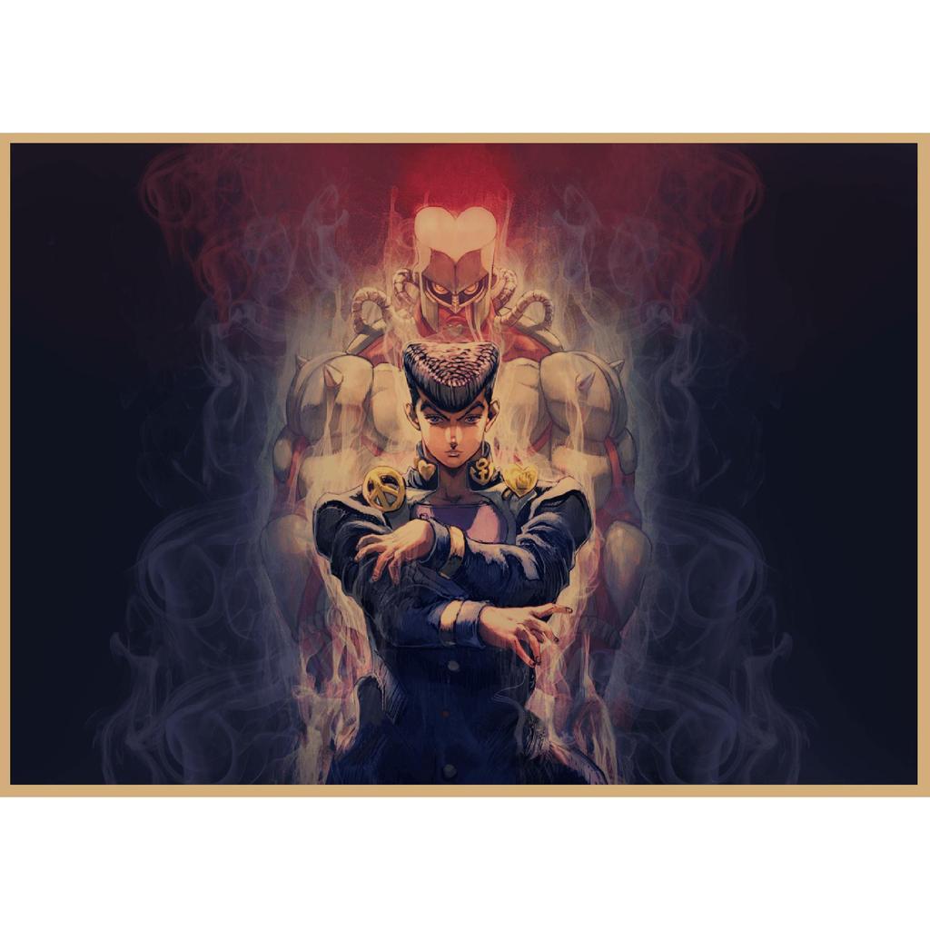 JoJo's Bizarre Adventure Retro Kraftpapier Poster - Japanische Anime Dekoration für Bar, Restaurant oder Café.