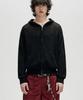 Not4Nerd Candle Crochet Knit Hood Zip Up - Black