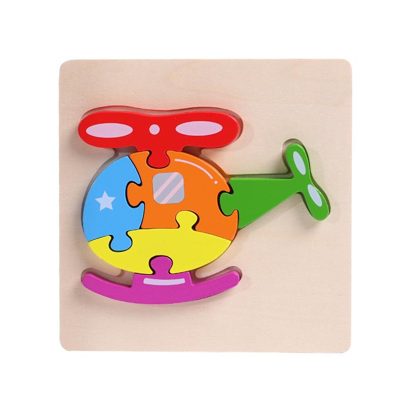 Wooden 3D Three-Dimensional Puzzle Children'S Educational Toys Infant Montessori Early Education Intellectual Development Puzzle Board