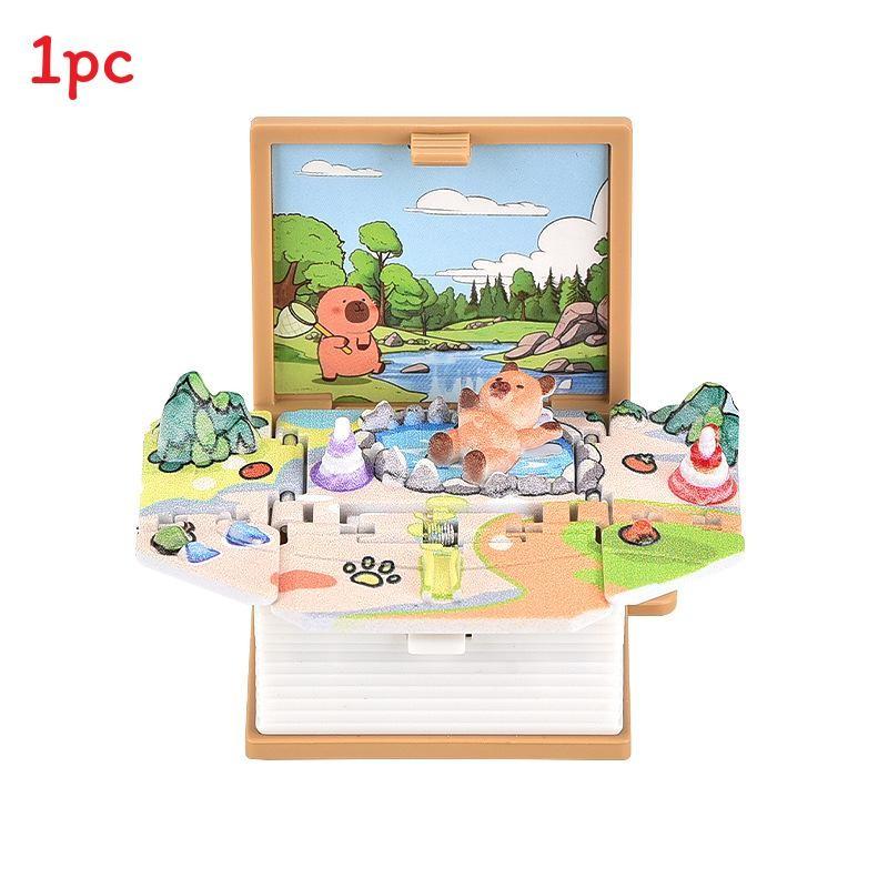 3d Pop Up Puzzle Book Keychain With Fortress Scene For Stress Relief And Creative Gift