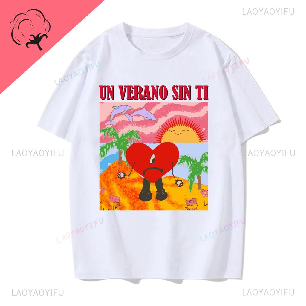 Un Verano Sin Ti Bad Bunny Tu No Eresyythkg Printed Pure Breathable and Summer Shortsleev Casual Oneck Comfortable Men Tshirt