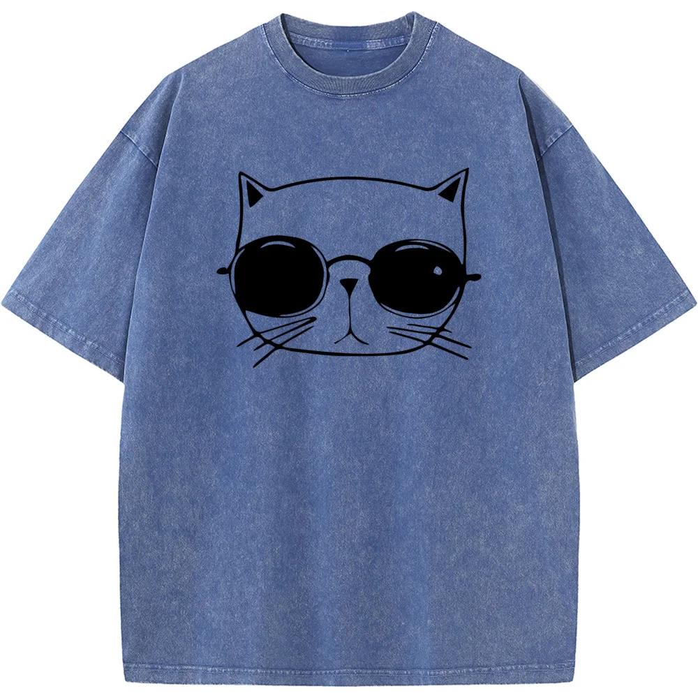 Men Women Casual Fashion Oversized T-shirt Men Casual Cotton Short Sleeve T-shirts 90s vintage Unisex washed old T-shirt