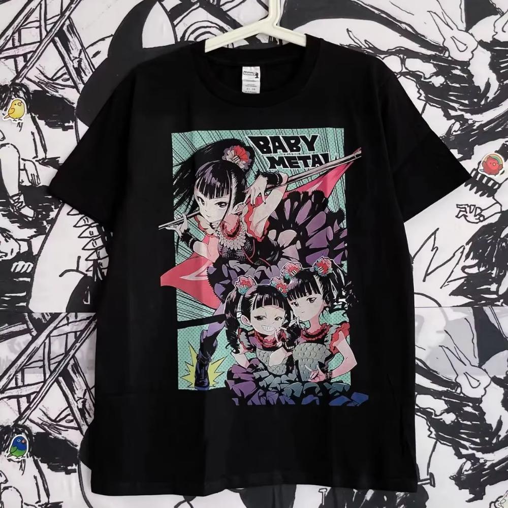 Japanese Hip-hop Rock Band Baby Metal Band T-shirt Women's Casual Short Sleeved Y2k Daily Casual Street Wear