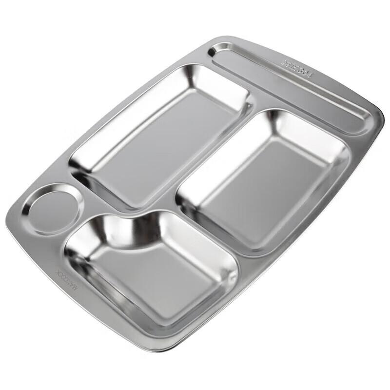 MAXCOOK 304 Stainless Steel 5-Compartment Lunch Plate