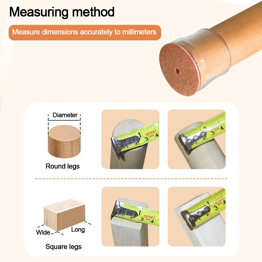 8 szt./zestaw Okrągłe Pokrowce na Nogi Krzesła Ciche Silikonowe Ochraniacze na Podłogę pod Nogi Krzesła Pogrubione Odporne na Zużycie Ochraniacze na Nogi Stołka