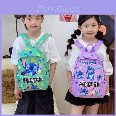 Stitch Childrens Backpack With Nylon Material And Soft Cushion Straps For Kindergarten Use