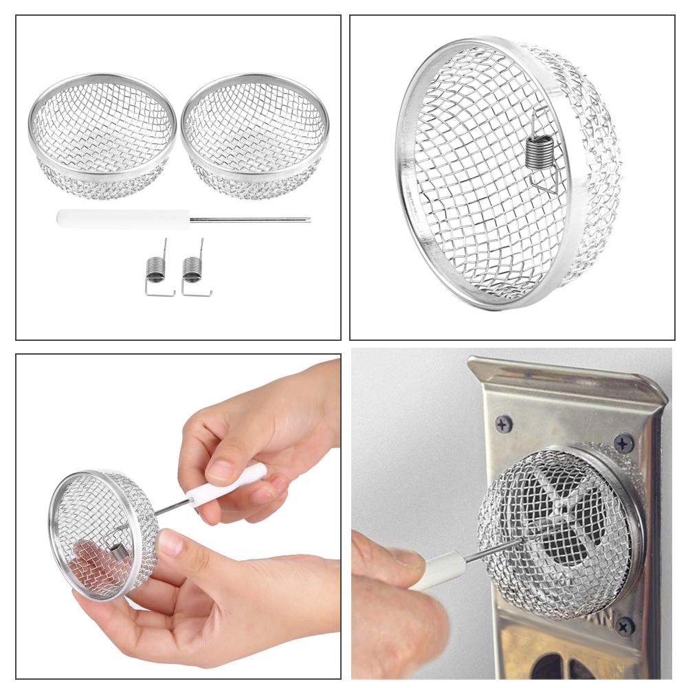 2pcs Stainless Steel Vent Screen Cover for Trailer RV with Spring Fasteners, High Reliability, Lasting Service, Against Debris and