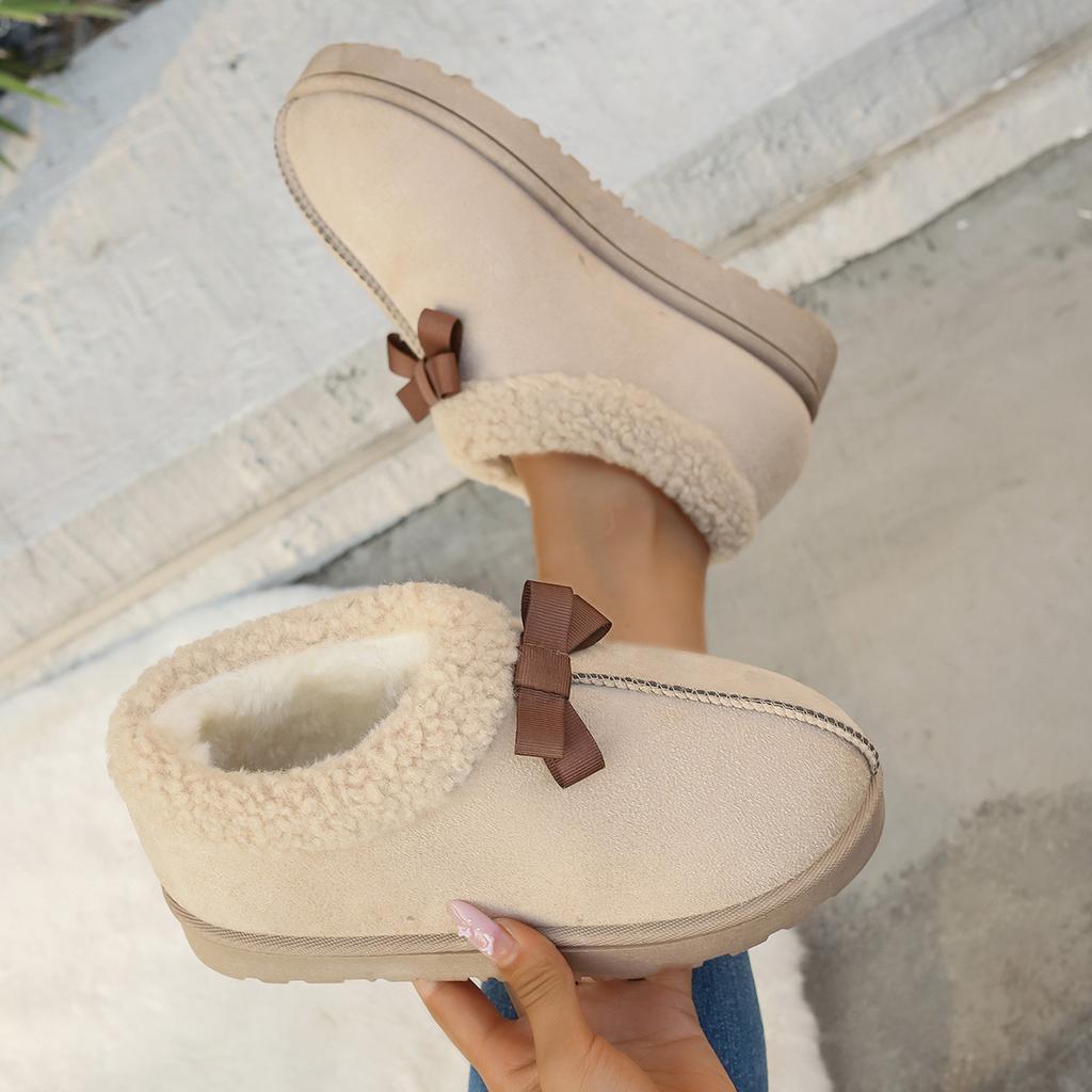 Suede Cotton Shoes Slippers Indoor and Outdoor Shoes with Polished Soles