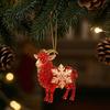 Decorative Ornaments for Office Goat Christmas Car Hanging Ornament, 2D Acrylic Pendant with Tree String, Cute Animal Decor Rearview Mirror,