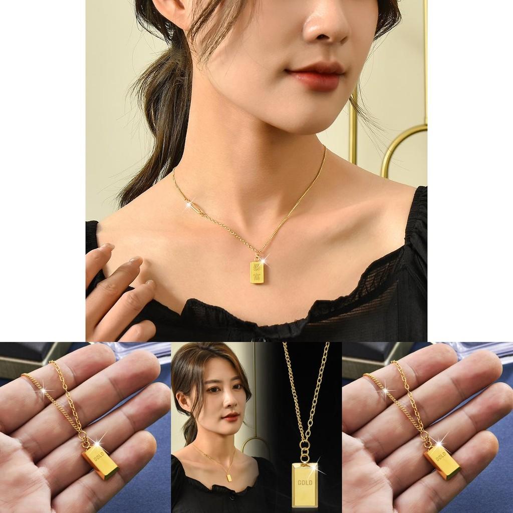 Elegant Gold-plated Titanium Steel Clavicle Chain Necklace For Trendy Women