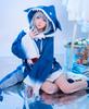 VTuber Cosplay Gawr Gura Cosplay Virtual YouTuber VTuber Shark Hololive [NOKIJP] Costume, Shark-chan Costume, Cosplay, Flat-chested Costume,
