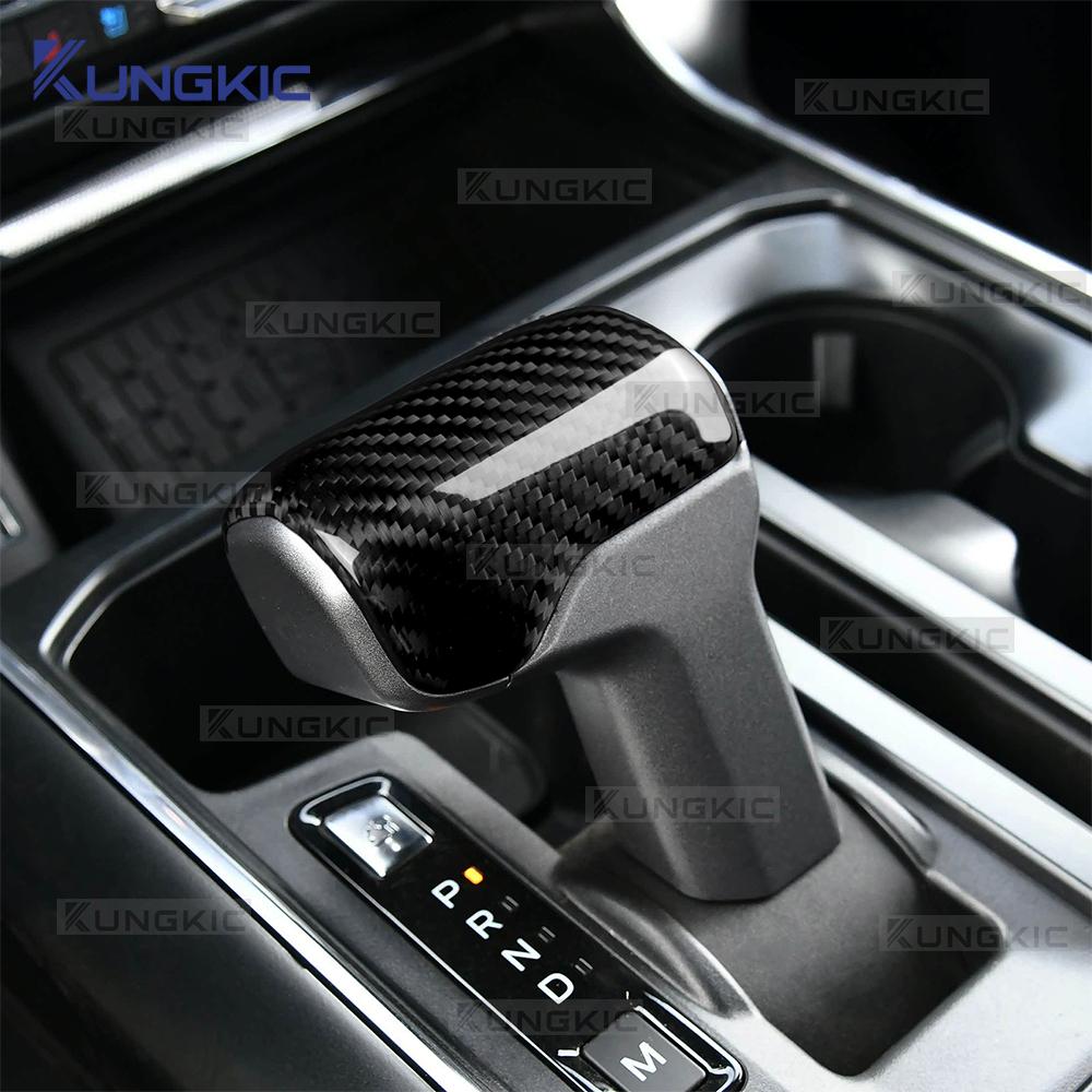 For Ford F-150 F150 14th Gen Raptor 2021 2022 2023 2024 Real Hard Dry Carbon Fiber LHD Car Gear Shift Knob Interior Cover Trim