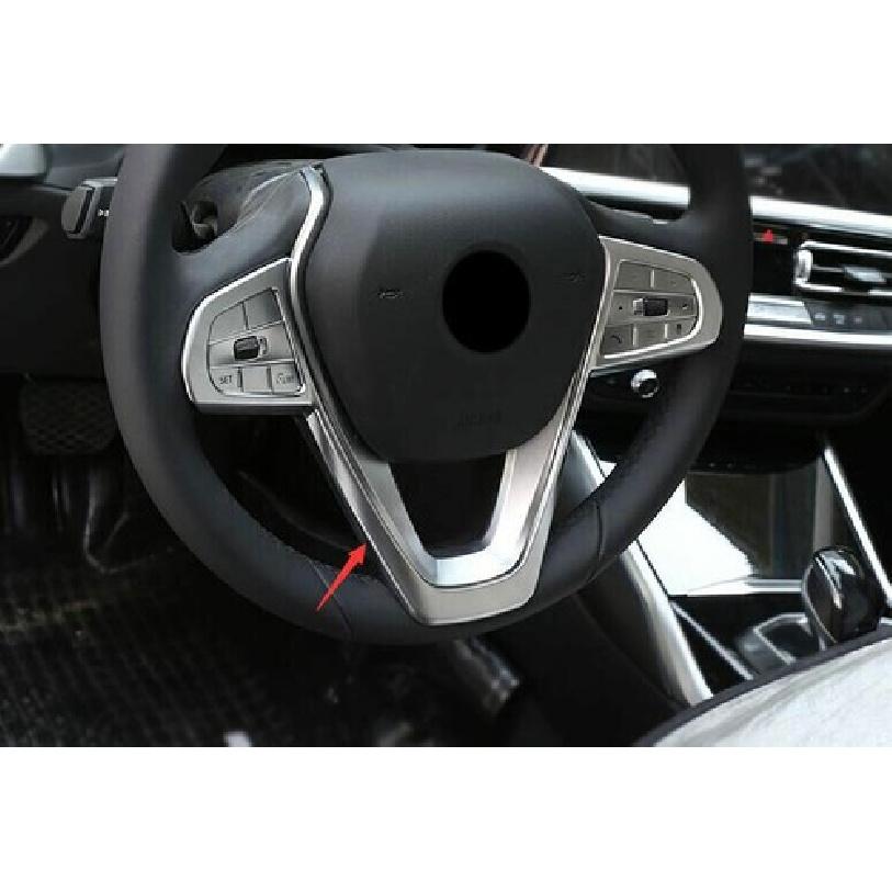 Matte Silver For BMW 5 Series G30 2018-22 Cover Trim Border Strip Steering Wheel