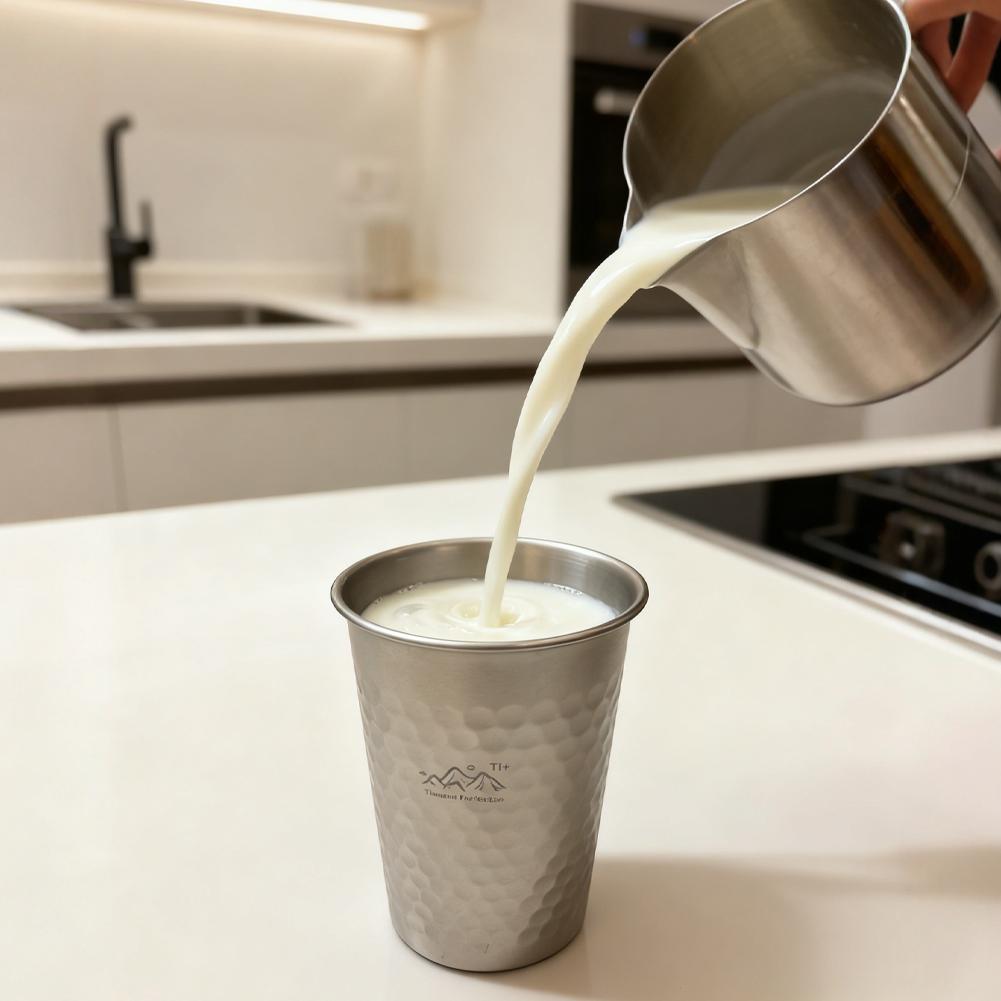 350-600ml Pure Titanium Drinking Cups Water Tumblers Ultra-Light Coffee Juicy Cups for Home Outdoor Camping Picnic Beer Cups