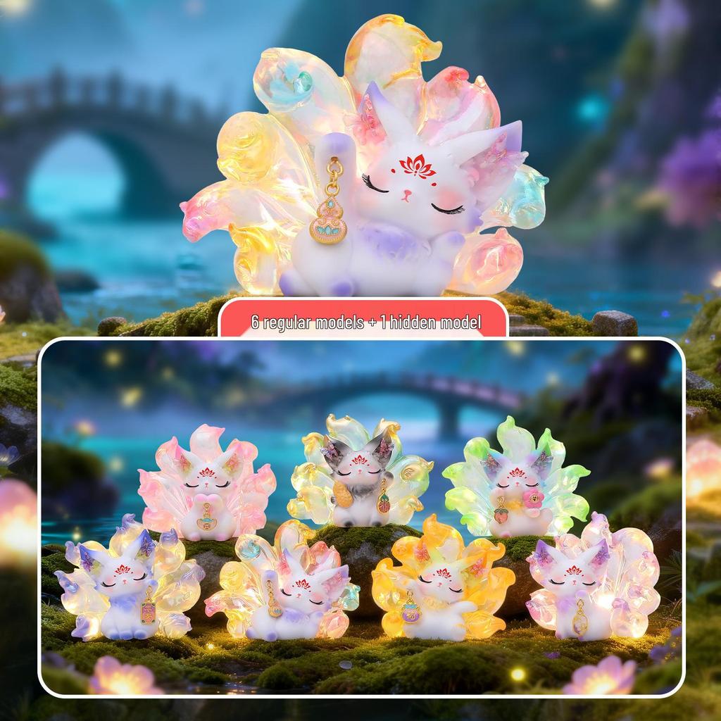 Nine-Tailed Fox Girl Fantasy Figurine: Ancient Wisdom Mystery Box Ornament