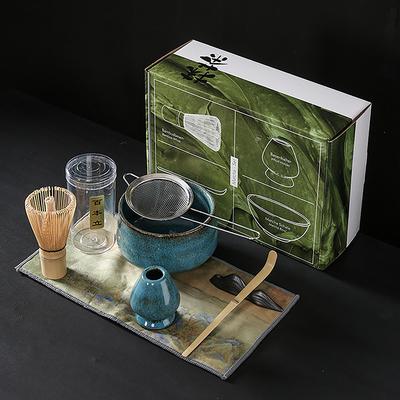 4/7Pcs Teaware Sets Ceramic Tea Bowl Matcha Blender Bamboo Tea Brush Teaspoon Ceramic Tea Making Tools