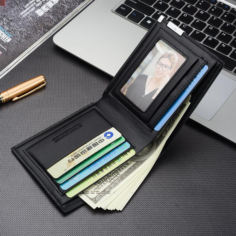 New Men's Wallet Short Multi-function Fashion Casual Draw Card Wallets Card Holders For Men Cardholder Bags Purse