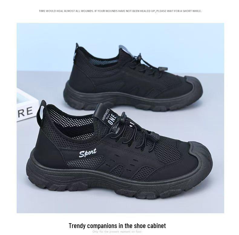 Men's Summer Breathable Mesh Shoes, Soft Sole, Non-slip, Comfortable Hiking and Casual Sports Shoes.