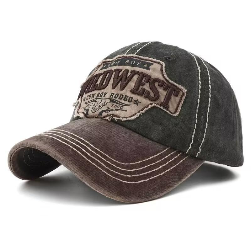 New Style Cowboy Color Series Embroidered Waterproof 100% Cotton Baseball Cap for Men Women Simple Solid Color High Quality Big