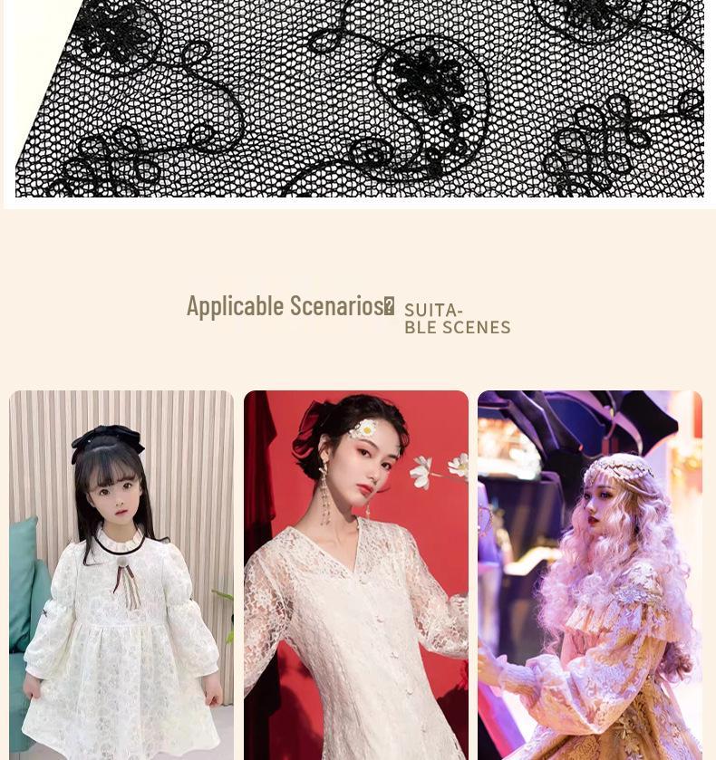 Children's Embroidered Cashew Mesh Lace Skirts and Dresses for Performance Wear