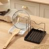 Space-Saving Pot Lid Organizer With Drip Tray Keeps Countertops Dry & Tidy Holds Lids & Spoons Sturdy Stand For Stovetop Cooking