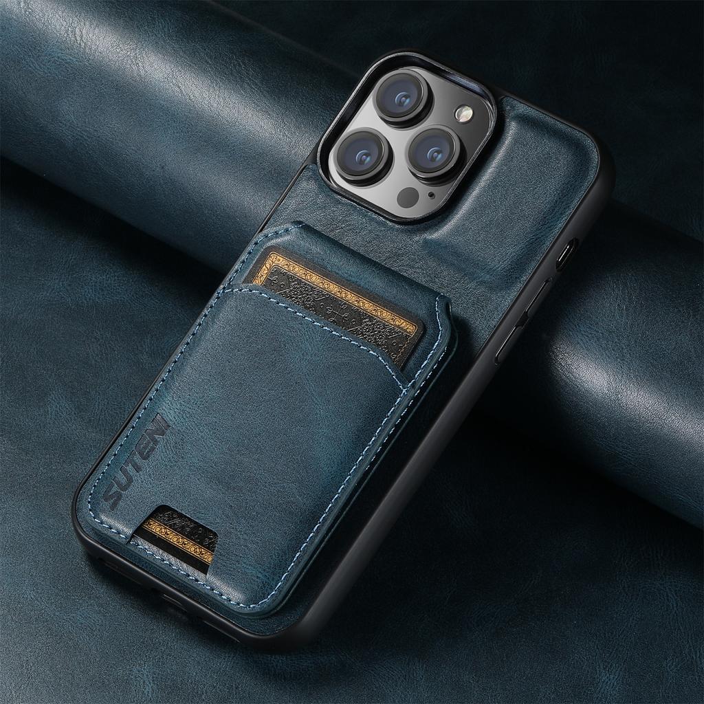 SUTENI Luxury Leather Card Holder Phone Case Wallet Kickstand Cover For iPhone 16 15 14 13 12 11 Pro Plus Max X Xs XR