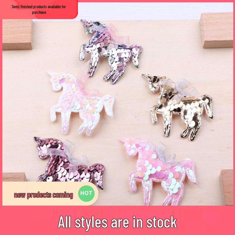 Colorful Sequined Unicorn Hair Clips for Girls – Korean Style Princess Headwear